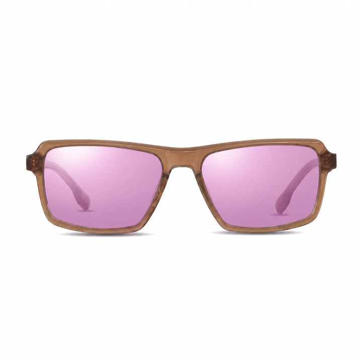 Lentes de sol Fiore 1038 Brown cristal Espejado Rosado polarizado vista frontal unisex #color_espejado-rosado #foto_frontal