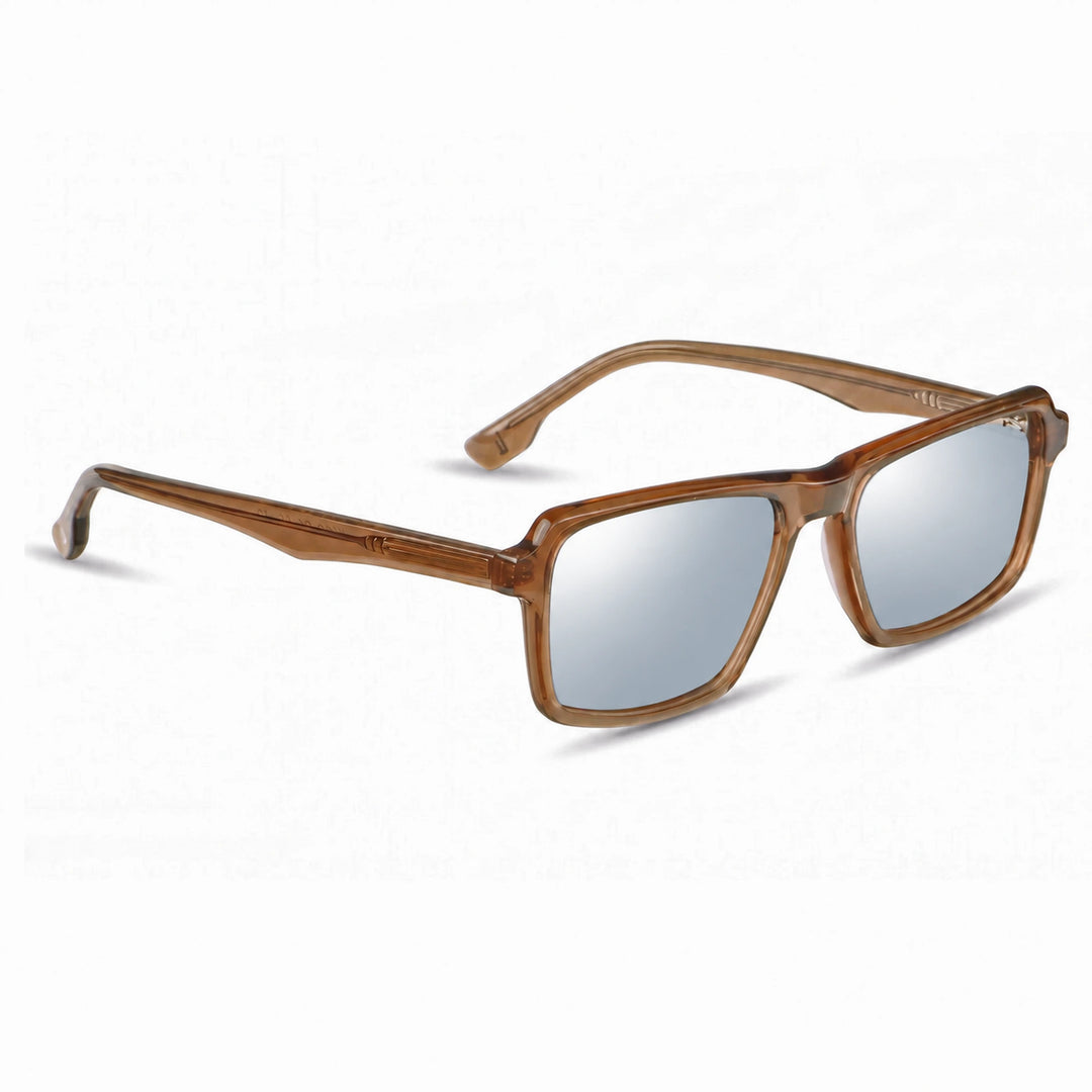 Lentes de sol Fiore 1038 Brown cristal Espejado Silver polarizado vista tres cuartos unisex #color_espejado-silver