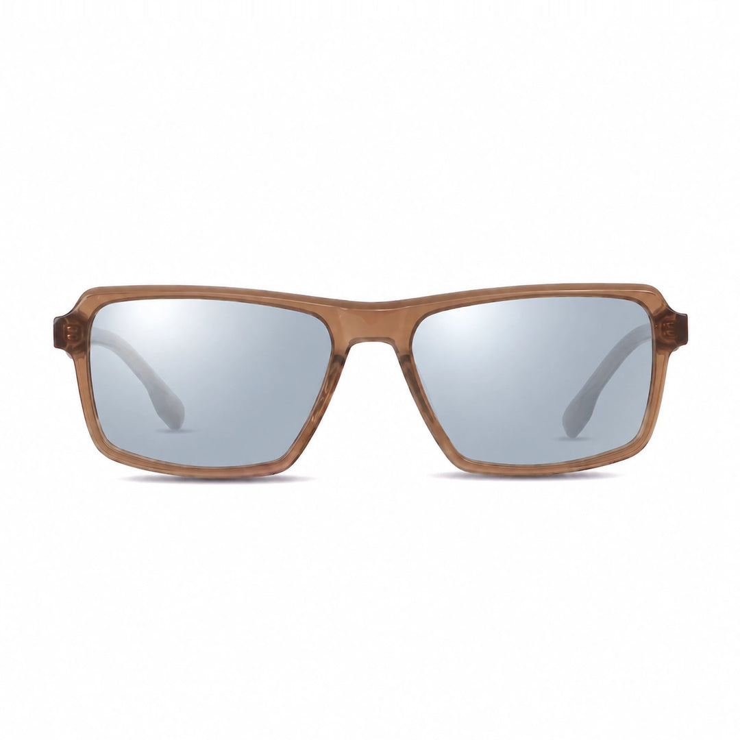 Lentes de sol Fiore 1038 Brown cristal Espejado Silver polarizado vista frontal unisex #color_espejado-silver #foto_frontal