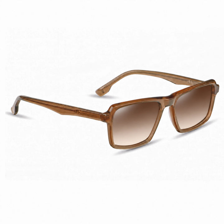Lentes de sol Fiore 1038 Brown cristal Gradiente Cafe polarizado vista tres cuartos unisex #color_gradiente-cafe