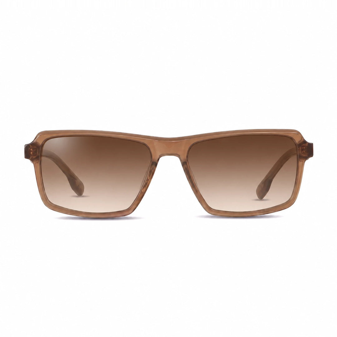 Lentes de sol Fiore 1038 Brown cristal Gradiente Cafe polarizado vista frontal unisex #color_gradiente-cafe #foto_frontal
