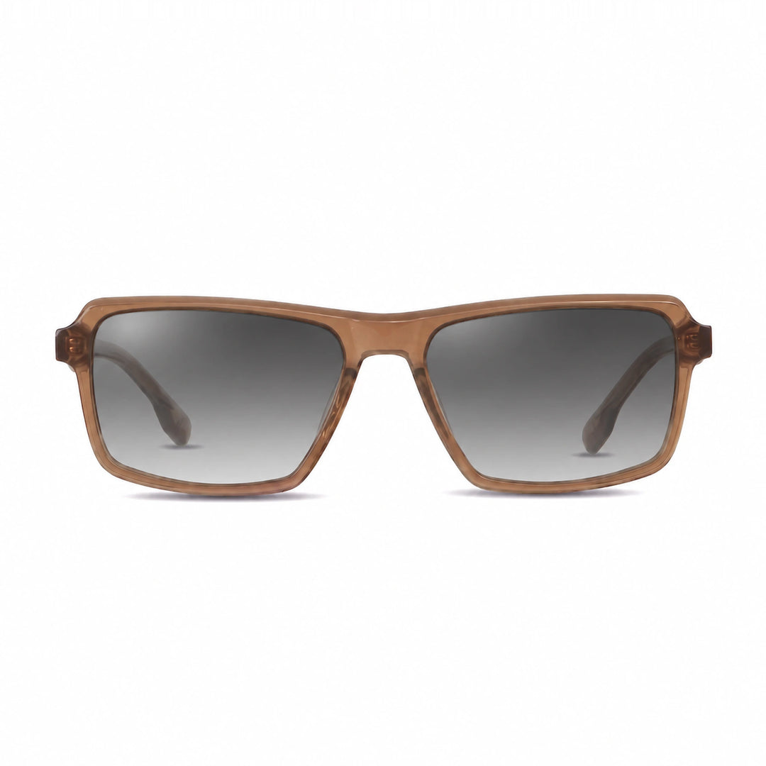 Lentes de sol Fiore 1038 Brown cristal Gradiente Gris polarizado vista frontal unisex #color_gradiente-gris #foto_frontal