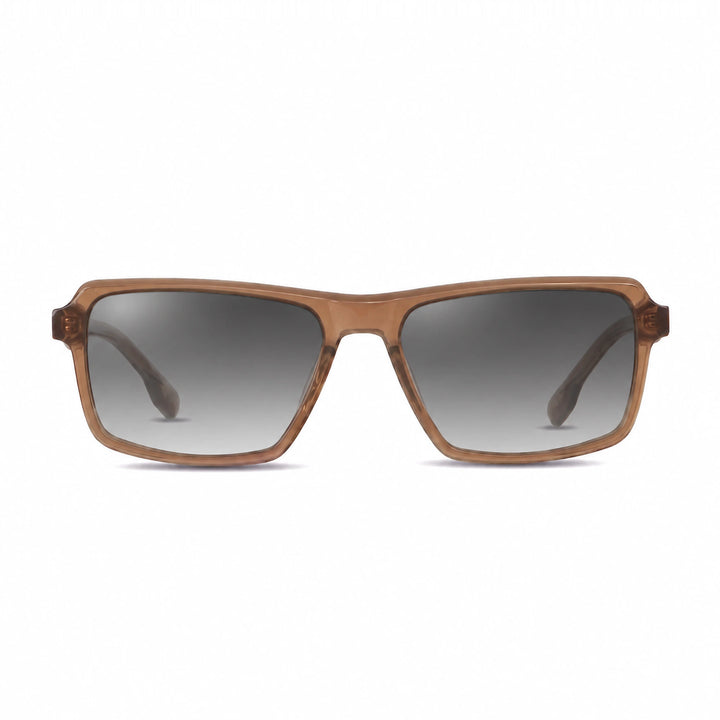 Lentes de sol Fiore 1038 Brown cristal Gradiente Gris polarizado vista frontal unisex #color_gradiente-gris #foto_frontal