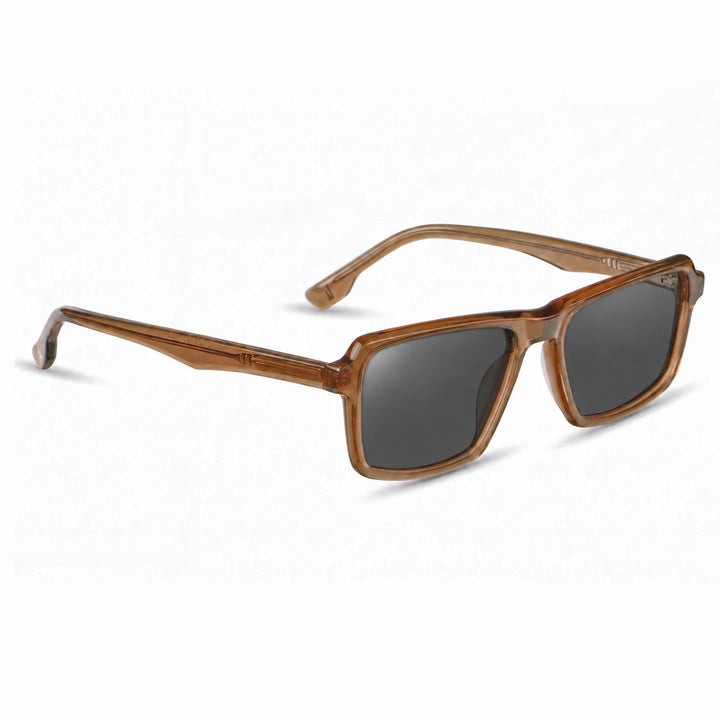 Lentes de sol Fiore 1038 Brown cristal Negro polarizado vista tres cuartos unisex #color_negro