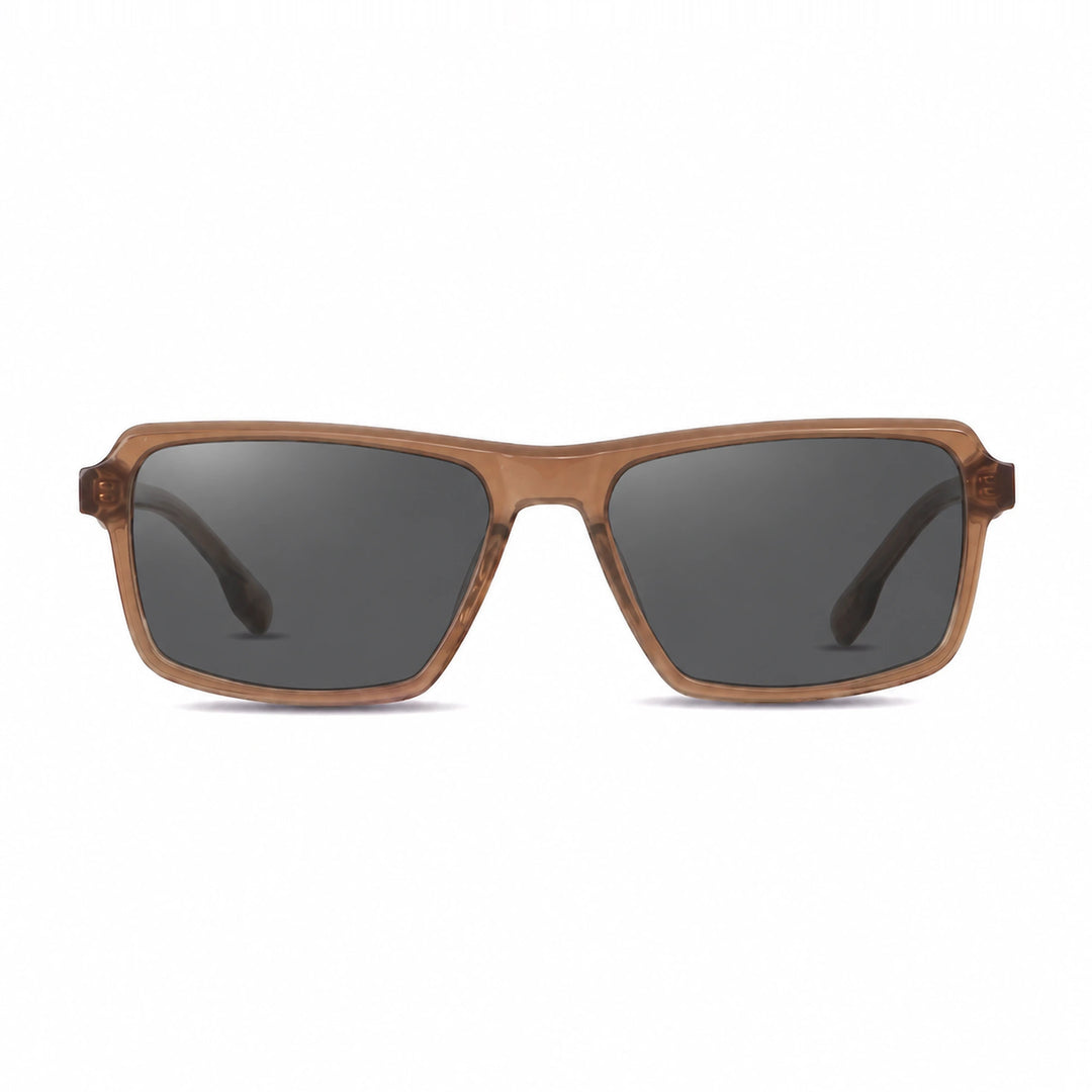 Lentes de sol Fiore 1038 Brown cristal Negro polarizado vista frontal unisex #color_negro #foto_frontal