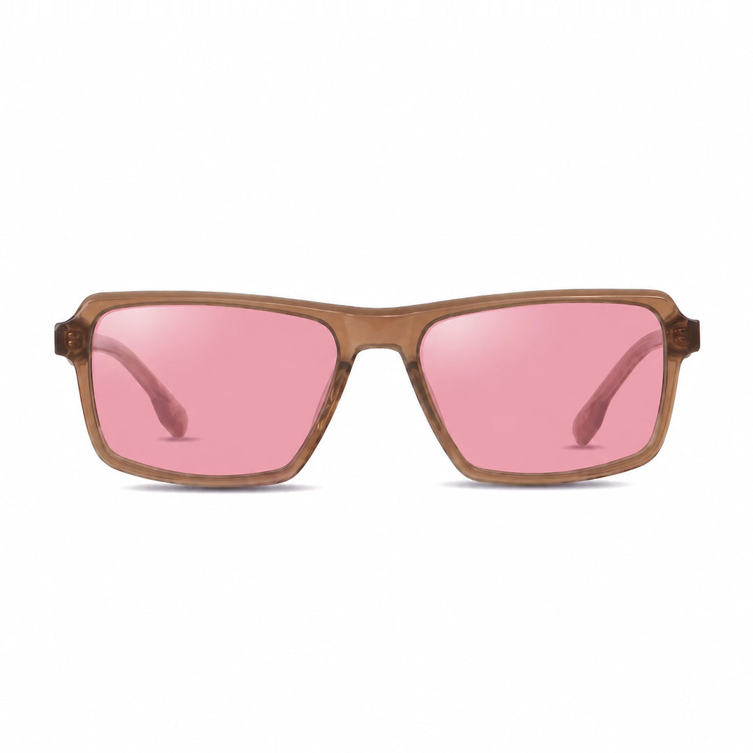 Lentes de sol Fiore 1038 Brown cristal Rosado polarizado vista frontal unisex #color_rosado #foto_frontal