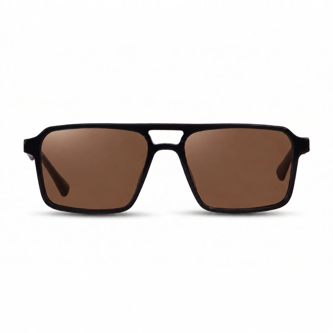 Lentes de sol Fiore 1039 Negro cristal Cafe polarizado vista frontal unisex #color_cafe #foto_frontal