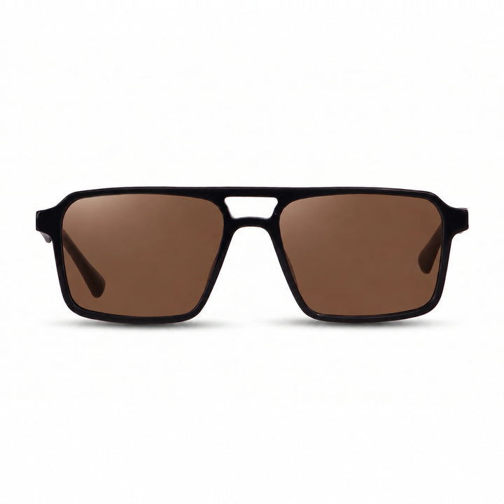 Lentes de sol Fiore 1039 Negro cristal Cafe polarizado vista frontal unisex #color_cafe #foto_frontal