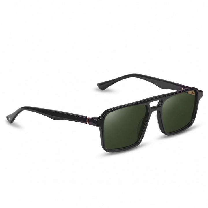 Lentes de sol Fiore 1039 Negro cristal G15 polarizado vista tres cuartos unisex #color_g15