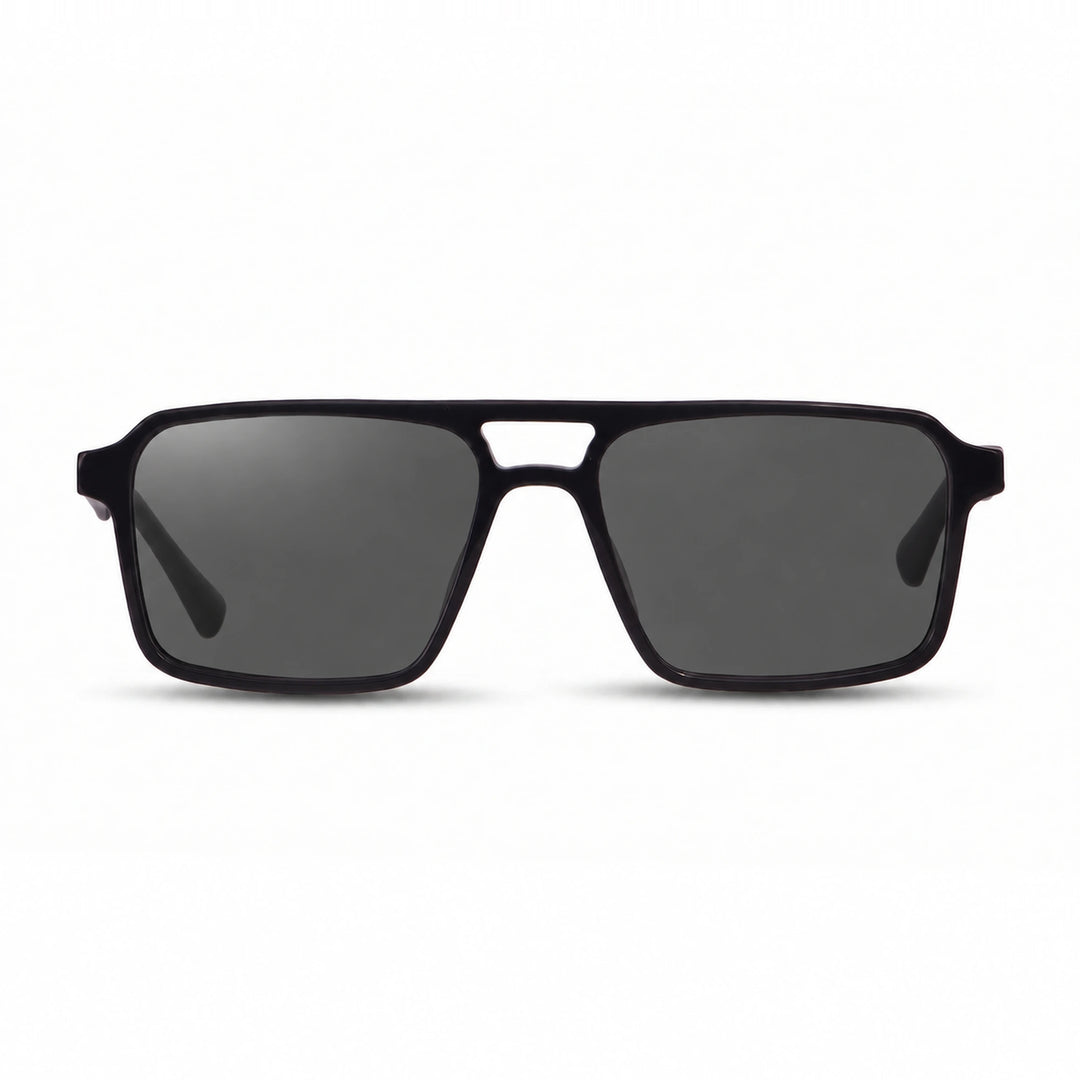 Lentes de sol Fiore 1039 Negro cristal Negro polarizado vista frontal unisex #color_negro #foto_frontal
