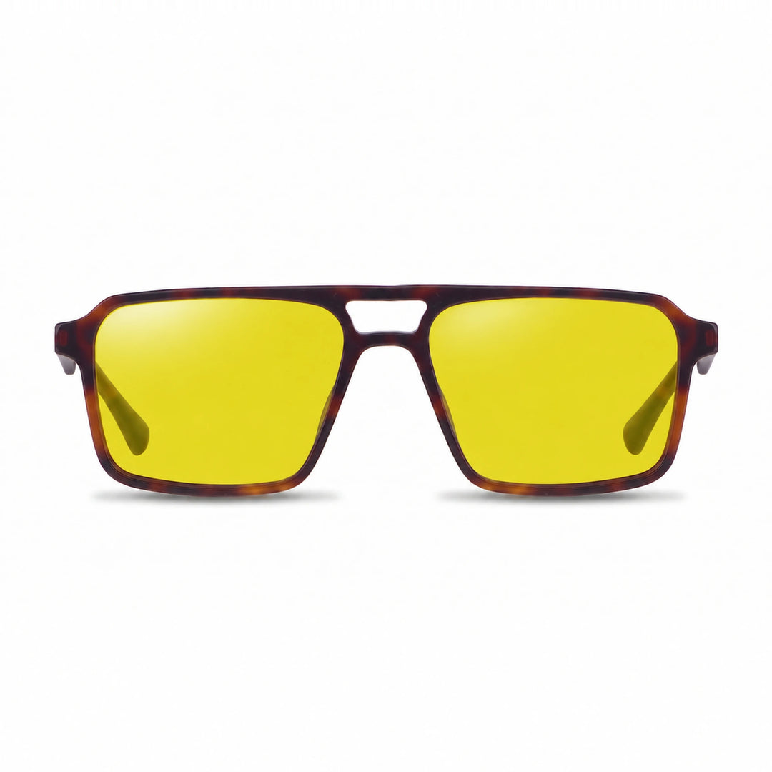 Lentes de sol Fiore 1039 Carey cristal Amarillo polarizado vista frontal unisex #color_amarillo #foto_frontal