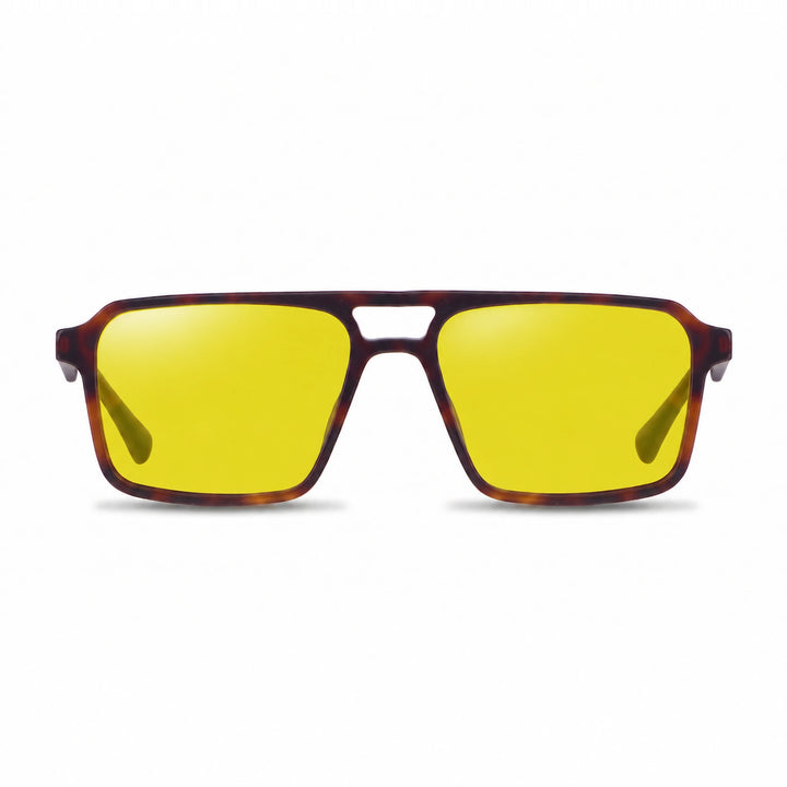 Lentes de sol Fiore 1039 Carey cristal Amarillo polarizado vista frontal unisex #color_amarillo #foto_frontal