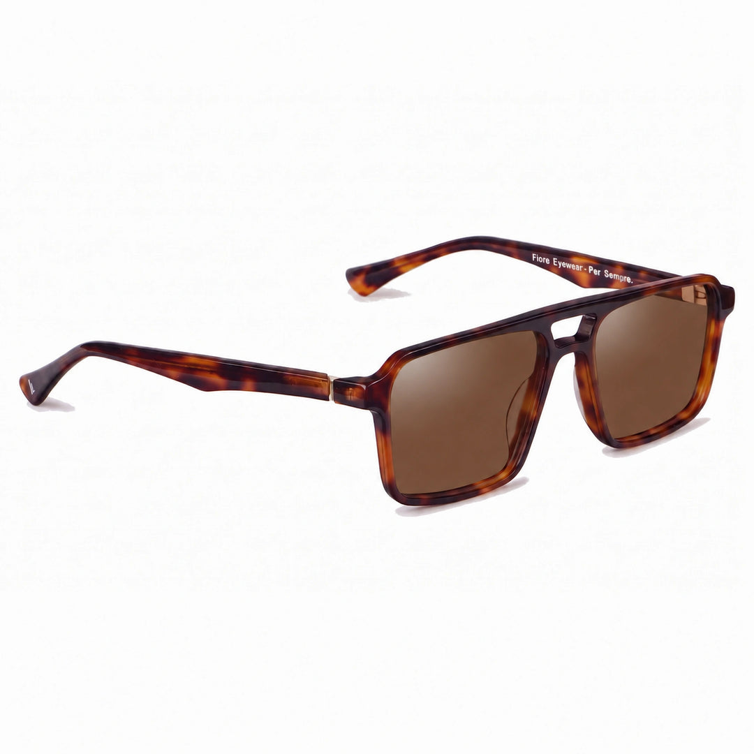 Lentes de sol Fiore 1039 Carey cristal Cafe polarizado vista tres cuartos unisex #color_cafe