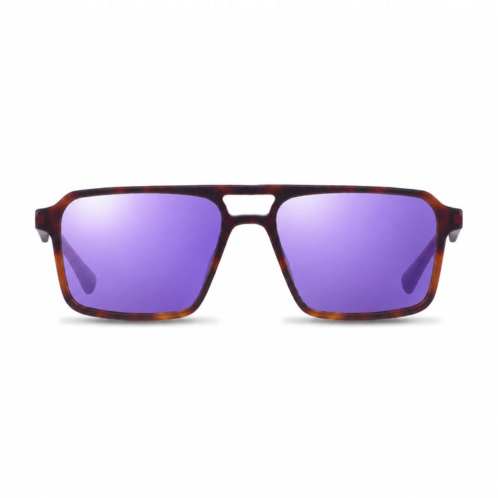 Lentes de sol Fiore 1039 Carey cristal Espejado Morado polarizado vista frontal unisex #color_espejado-morado #foto_frontal