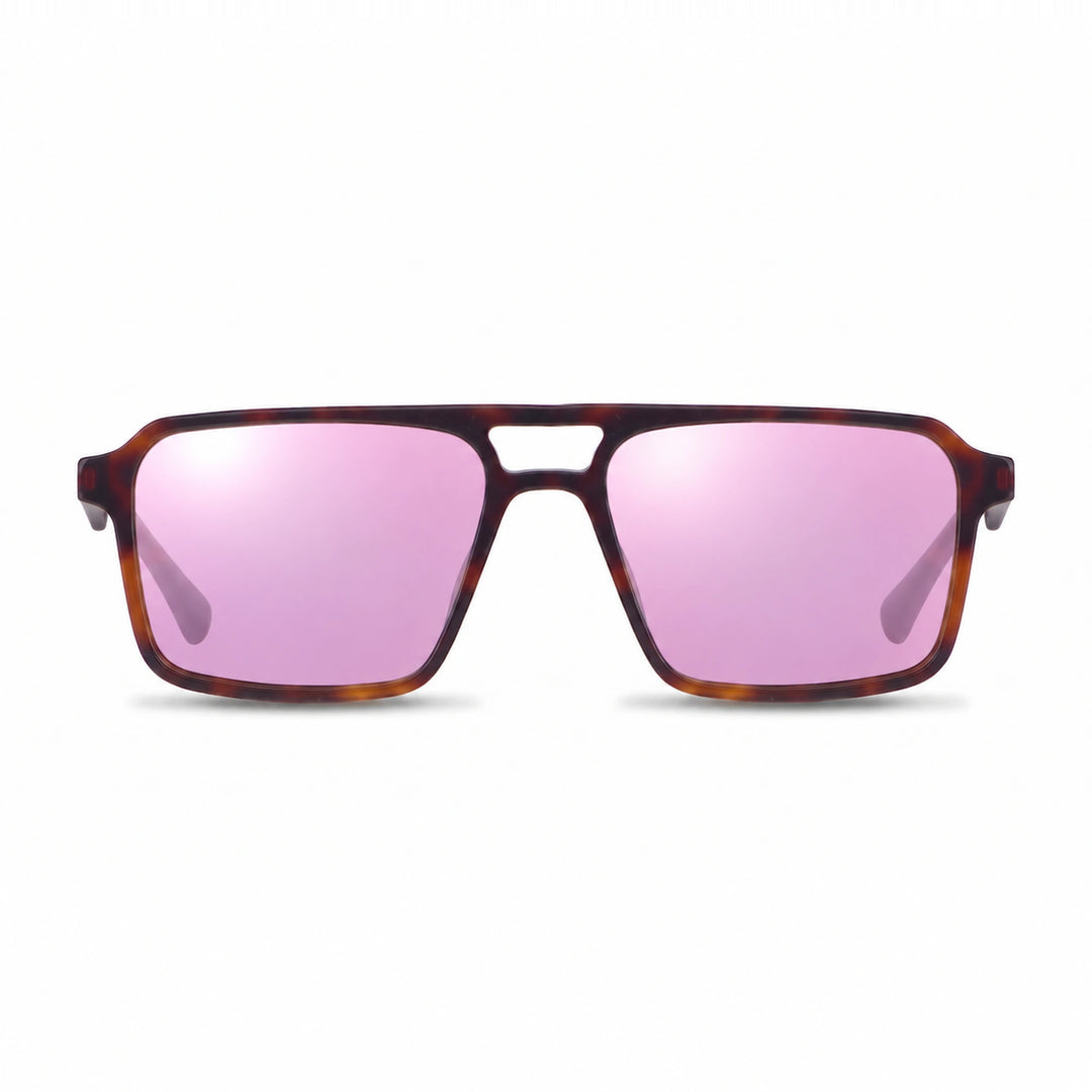 Lentes de sol Fiore 1039 Carey cristal Espejado Rosado polarizado vista frontal unisex #color_espejado-rosado #foto_frontal