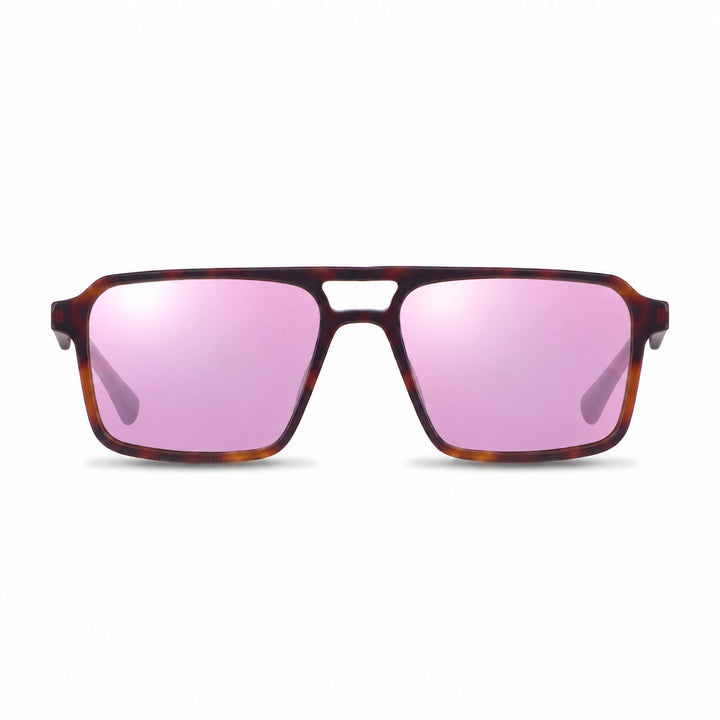 Lentes de sol Fiore 1039 Carey cristal Espejado Rosado polarizado vista frontal unisex #color_espejado-rosado #foto_frontal