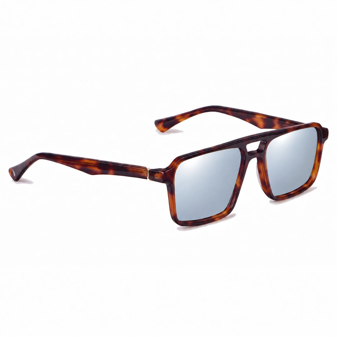 Lentes de sol Fiore 1039 Carey cristal Espejado Silver polarizado vista tres cuartos unisex #color_espejado-silver