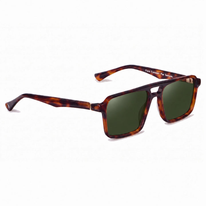 Lentes de sol Fiore 1039 Carey cristal G15 polarizado vista tres cuartos unisex #color_g15