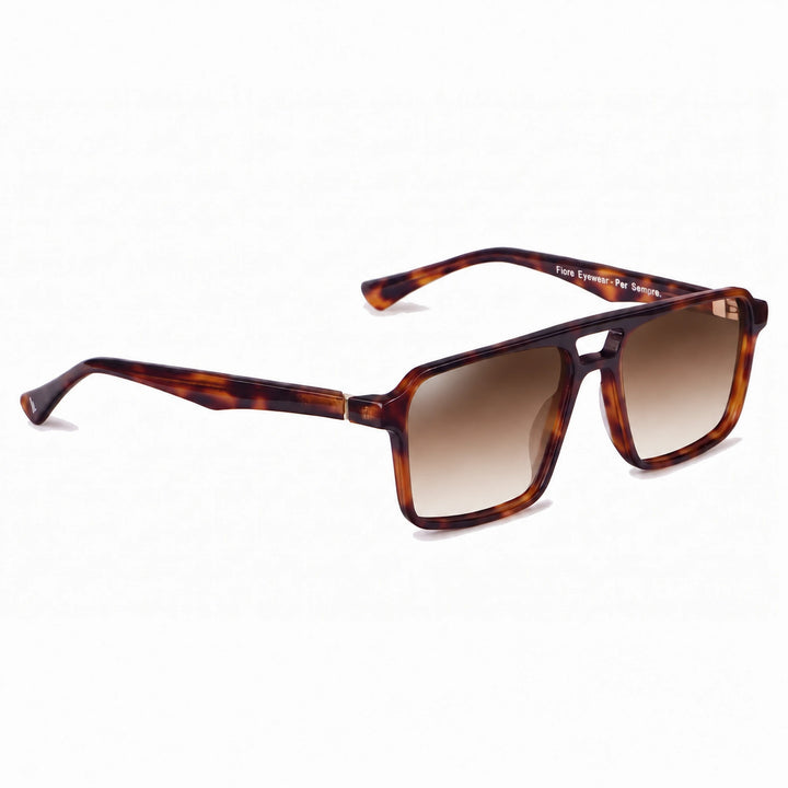 Lentes de sol Fiore 1039 Carey cristal Gradiente Cafe polarizado vista tres cuartos unisex #color_gradiente-cafe