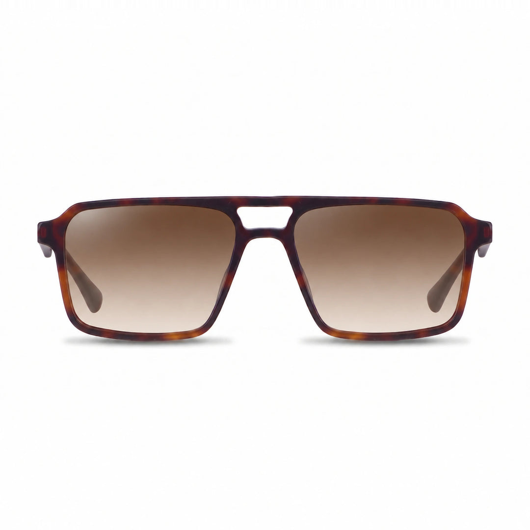 Lentes de sol Fiore 1039 Carey cristal Gradiente Cafe polarizado vista frontal unisex #color_gradiente-cafe #foto_frontal