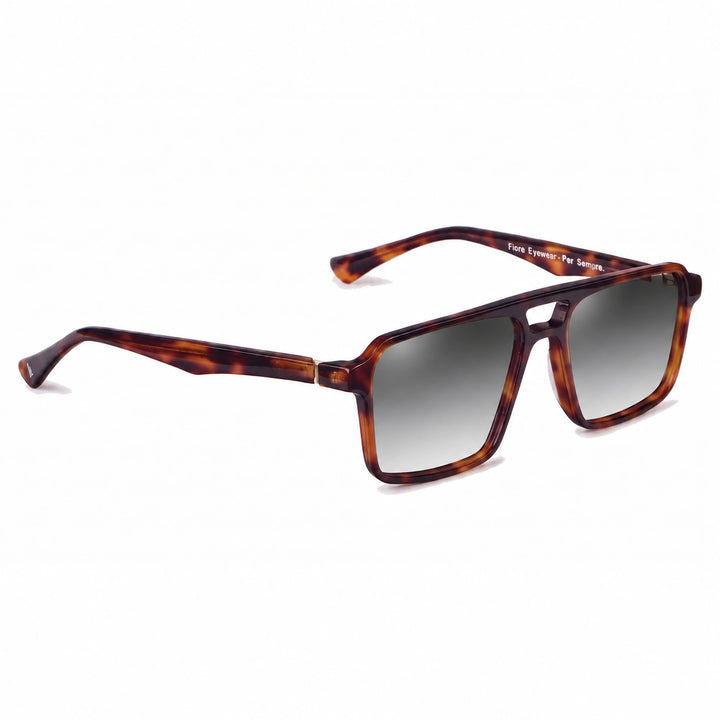 Lentes de sol Fiore 1039 Carey cristal Gradiente Gris polarizado vista tres cuartos unisex #color_gradiente-gris