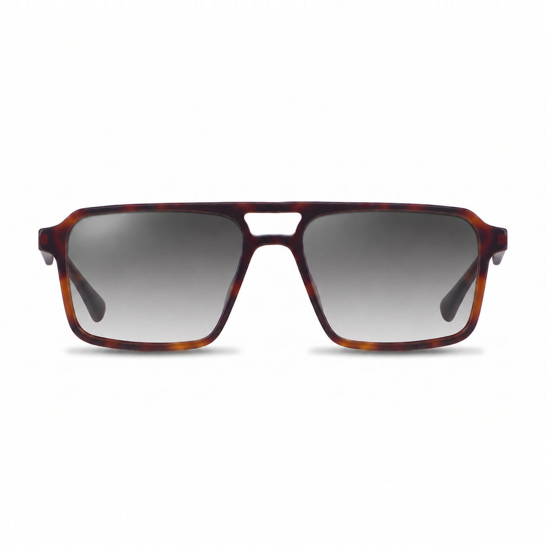 Lentes de sol Fiore 1039 Carey cristal Gradiente Gris polarizado vista frontal unisex #color_gradiente-gris #foto_frontal