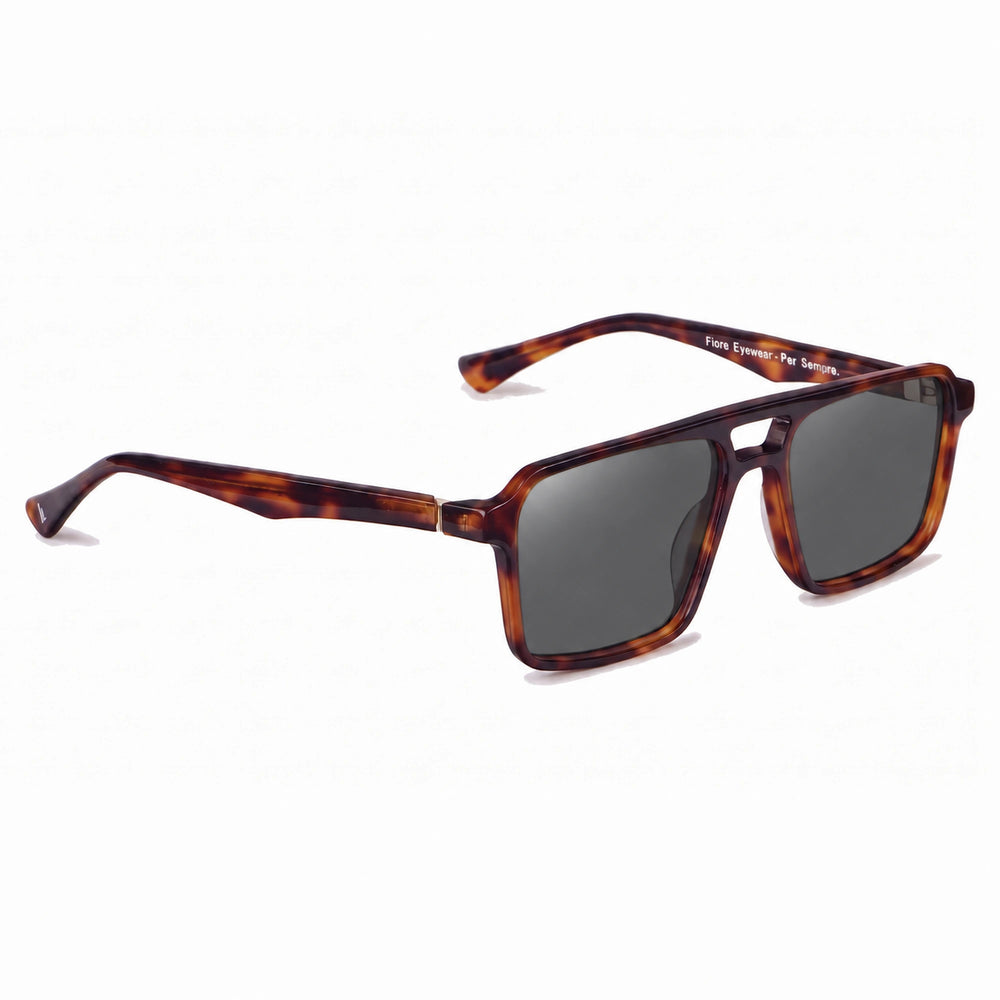 Lentes de sol Fiore 1039 Carey cristal Negro polarizado vista tres cuartos unisex #color_negro