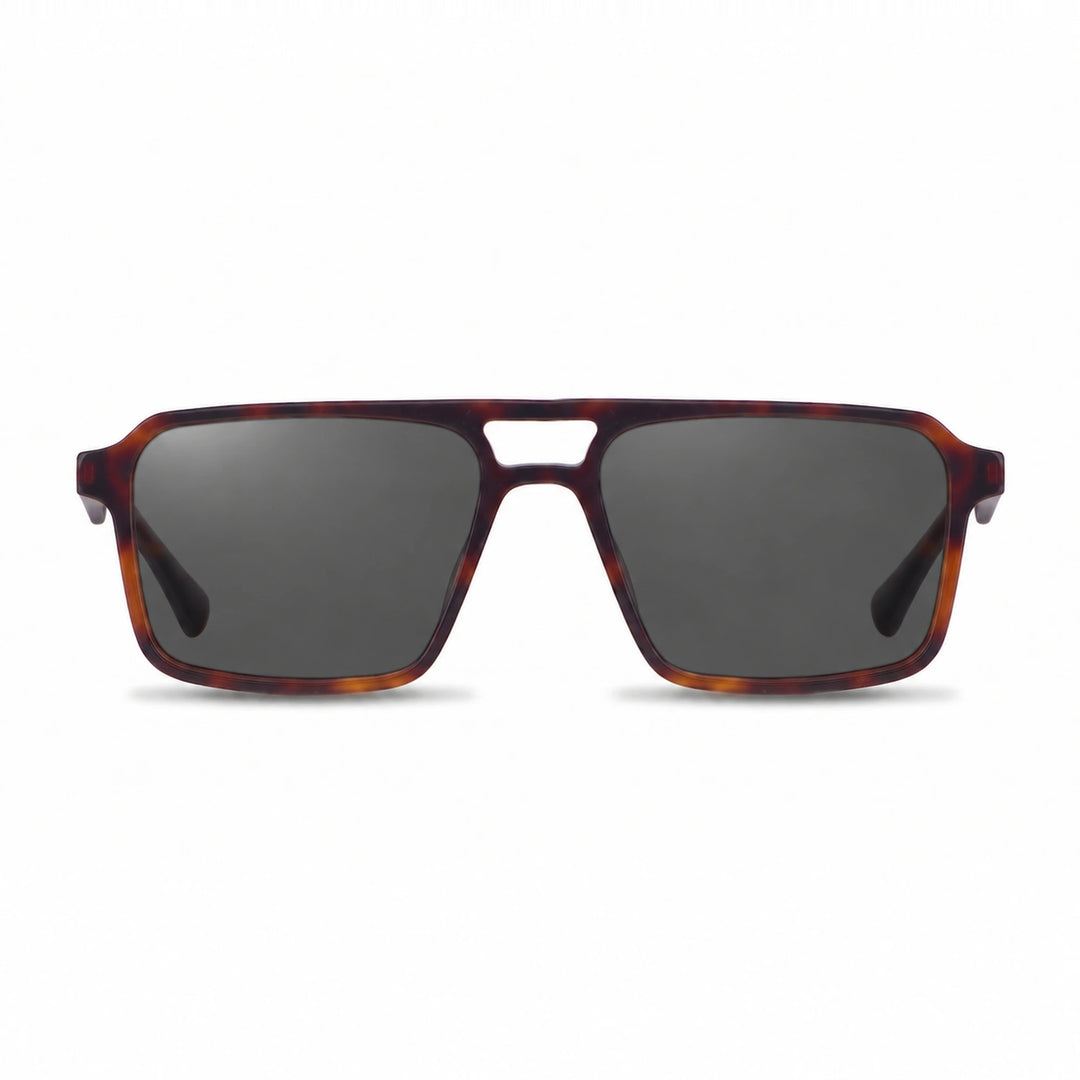 Lentes de sol Fiore 1039 Carey cristal Negro polarizado vista frontal unisex #color_negro #foto_frontal