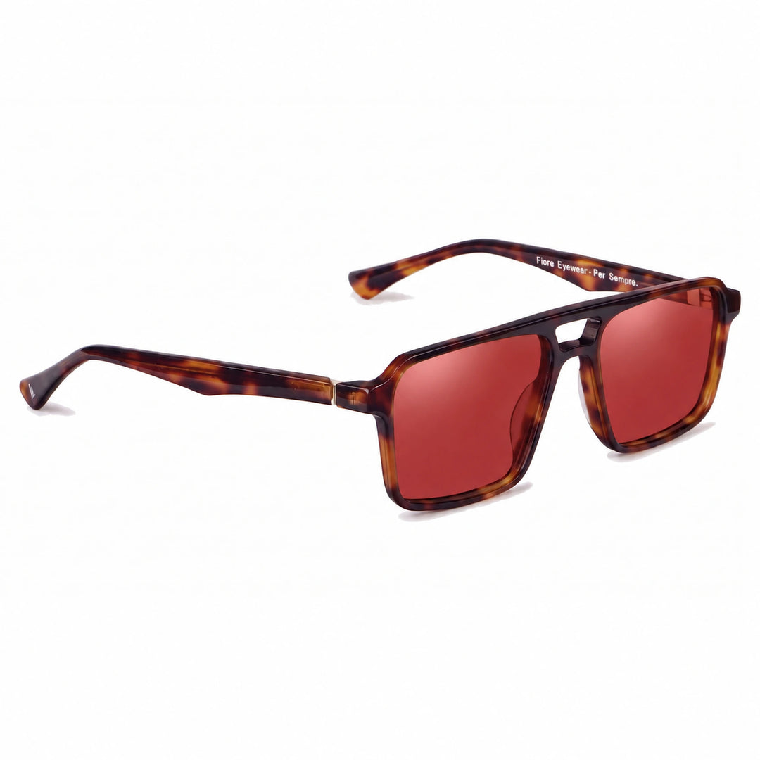 Lentes de sol Fiore 1039 Carey cristal Rojo polarizado vista tres cuartos unisex #color_rojo