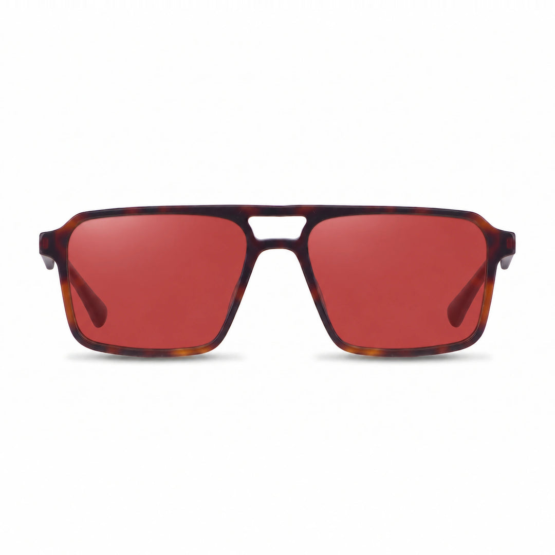 Lentes de sol Fiore 1039 Carey cristal Rojo polarizado vista frontal unisex #color_rojo #foto_frontal