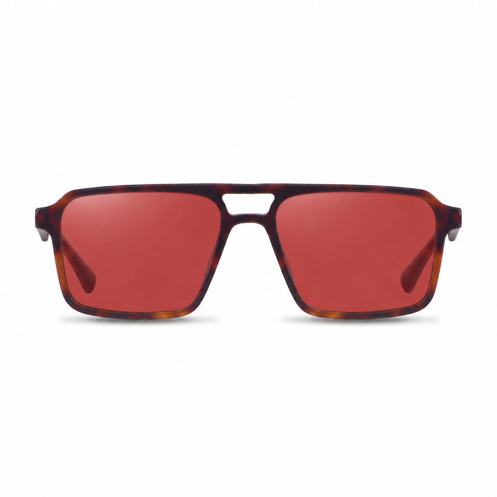 Lentes de sol Fiore 1039 Carey cristal Rojo polarizado vista frontal unisex #color_rojo #foto_frontal