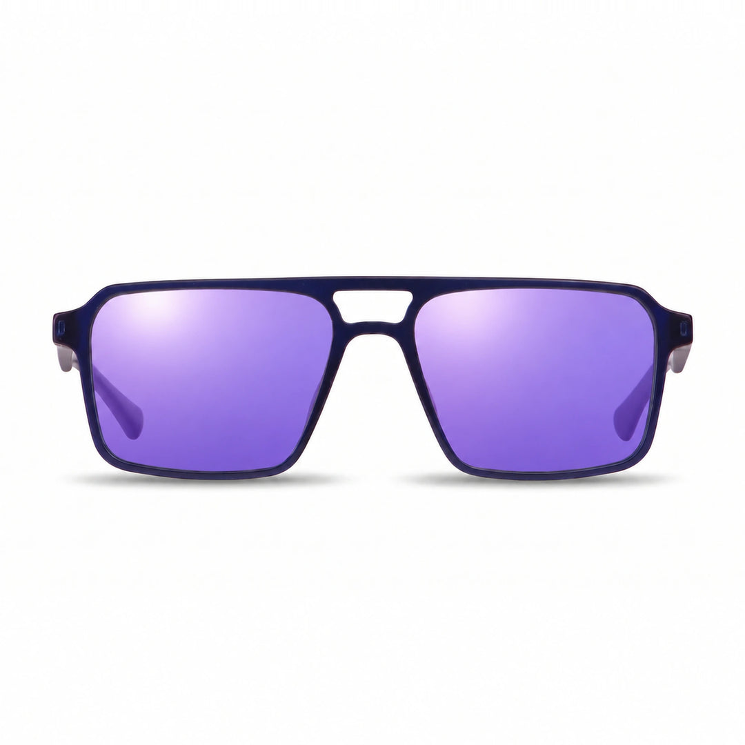 Lentes de sol Fiore 1039 Azul cristal Espejado Morado polarizado vista frontal unisex #color_espejado-morado #foto_frontal
