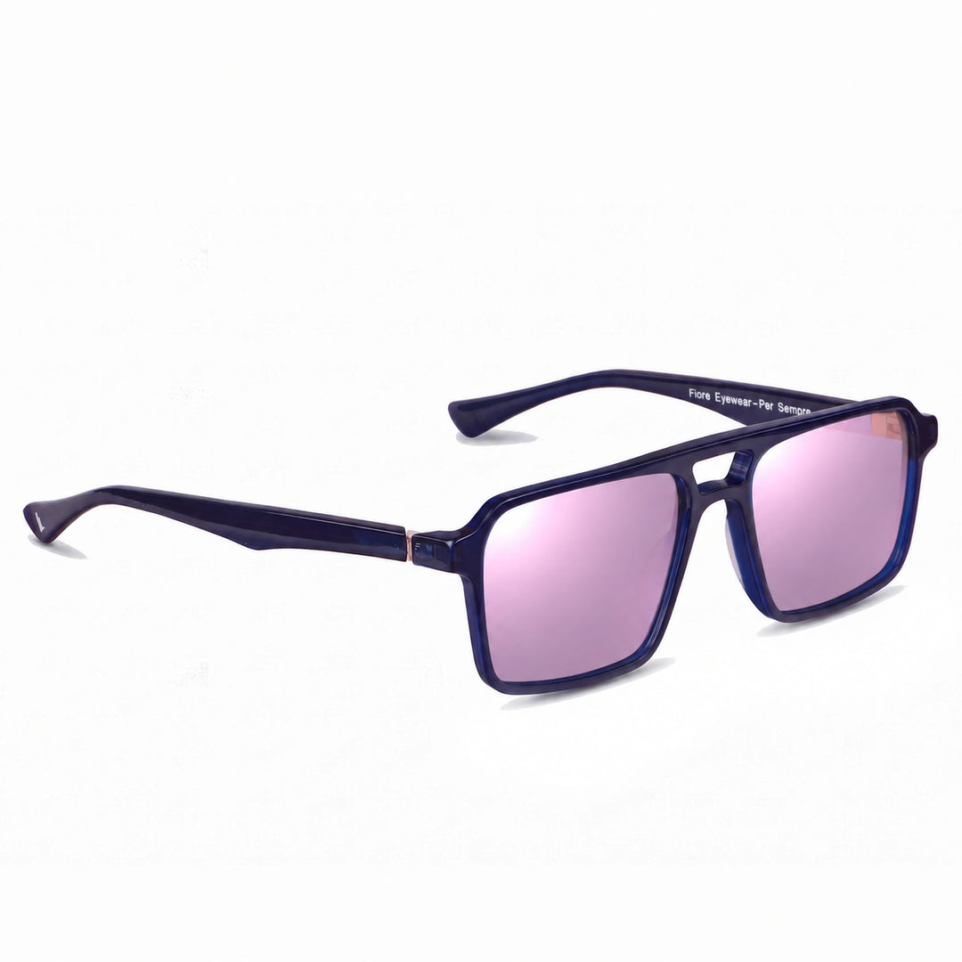 Lentes de sol Fiore 1039 Azul cristal Espejado Rosado polarizado vista tres cuartos unisex #color_espejado-rosado