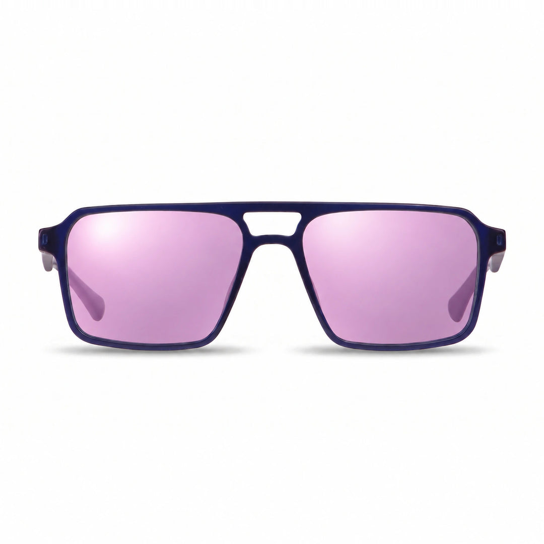 Lentes de sol Fiore 1039 Azul cristal Espejado Rosado polarizado vista frontal unisex #color_espejado-rosado #foto_frontal