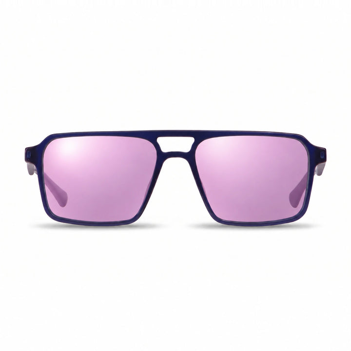 Lentes de sol Fiore 1039 Azul cristal Espejado Rosado polarizado vista frontal unisex #color_espejado-rosado #foto_frontal