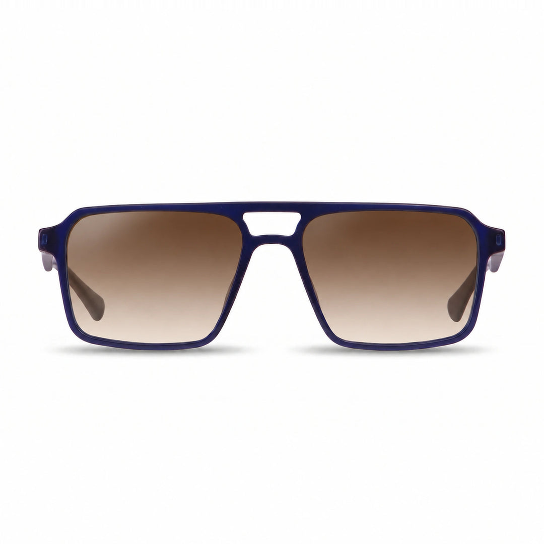Lentes de sol Fiore 1039 Azul cristal Gradiente Cafe polarizado vista frontal unisex #color_gradiente-cafe #foto_frontal
