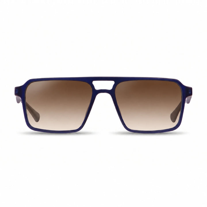 Lentes de sol Fiore 1039 Azul cristal Gradiente Cafe polarizado vista frontal unisex #color_gradiente-cafe #foto_frontal