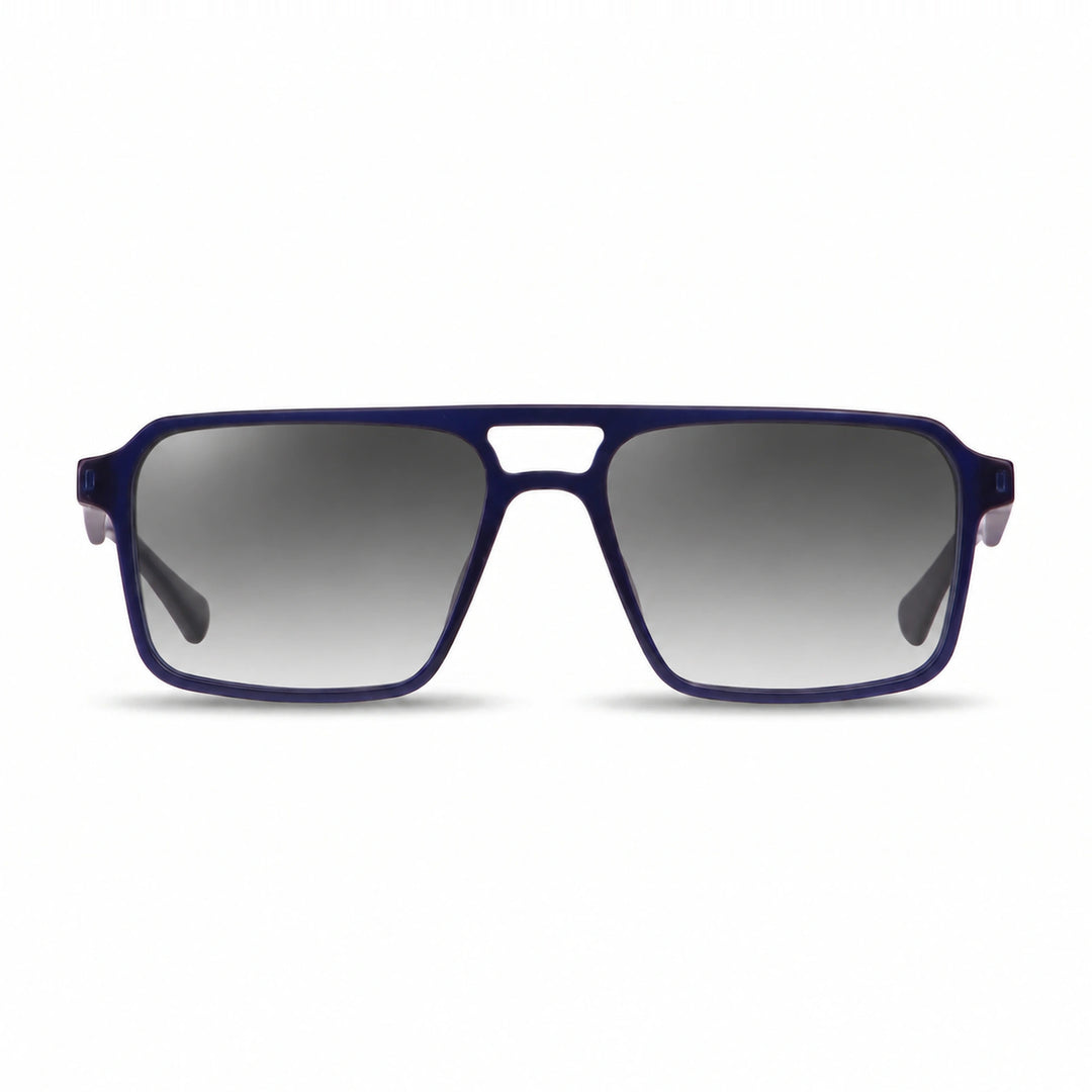Lentes de sol Fiore 1039 Azul cristal Gradiente Gris polarizado vista frontal unisex #color_gradiente-gris #foto_frontal