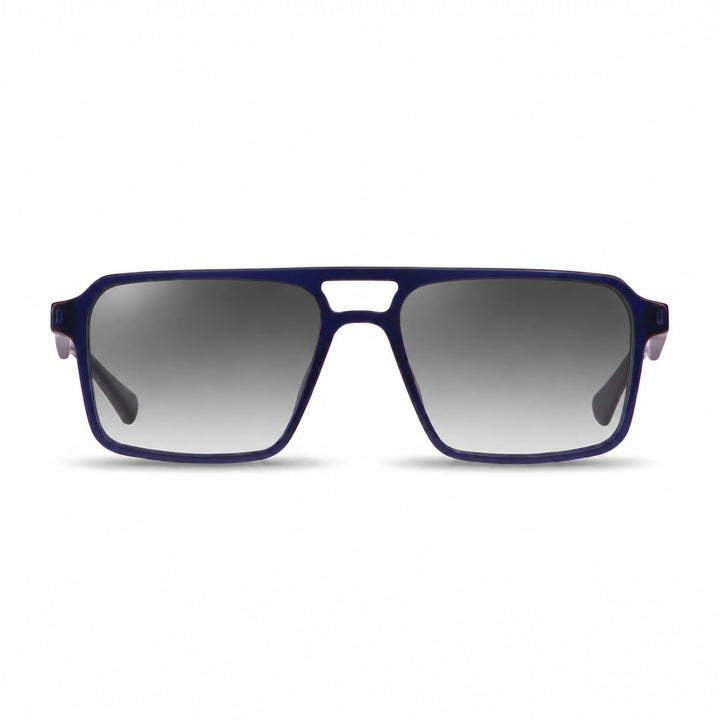 Lentes de sol Fiore 1039 Azul cristal Gradiente Gris polarizado vista frontal unisex #color_gradiente-gris #foto_frontal