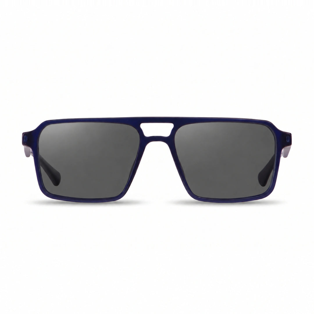 Lentes de sol Fiore 1039 Azul cristal Negro polarizado vista frontal unisex #color_negro #foto_frontal