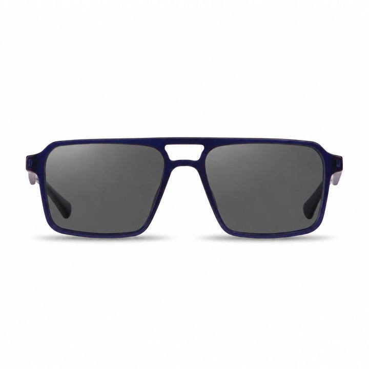 Lentes de sol Fiore 1039 Azul cristal Negro polarizado vista frontal unisex #color_negro #foto_frontal