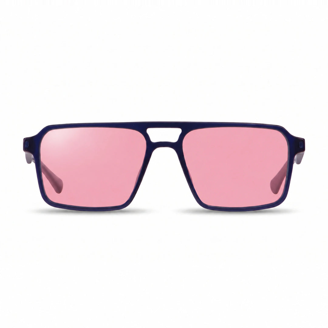 Lentes de sol Fiore 1039 Azul cristal Rosado polarizado vista frontal unisex #color_rosado #foto_frontal