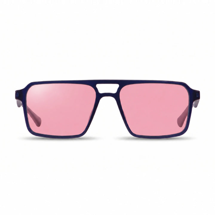 Lentes de sol Fiore 1039 Azul cristal Rosado polarizado vista frontal unisex #color_rosado #foto_frontal