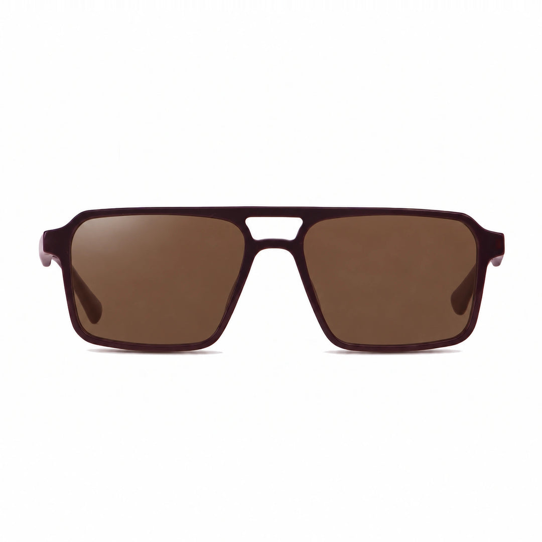 Lentes de sol Fiore 1039 Brown cristal Cafe polarizado vista frontal unisex #color_cafe #foto_frontal
