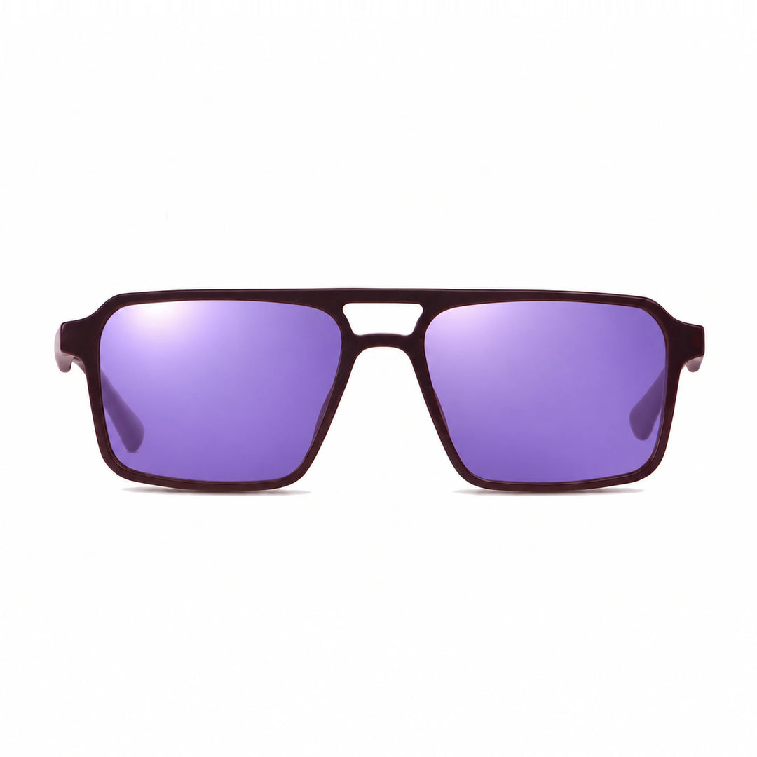 Lentes de sol Fiore 1039 Brown cristal Espejado Morado polarizado vista frontal unisex #color_espejado-morado #foto_frontal