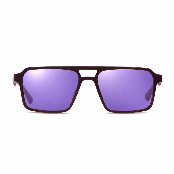 Lentes de sol Fiore 1039 Brown cristal Espejado Morado polarizado vista frontal unisex #color_espejado-morado #foto_frontal