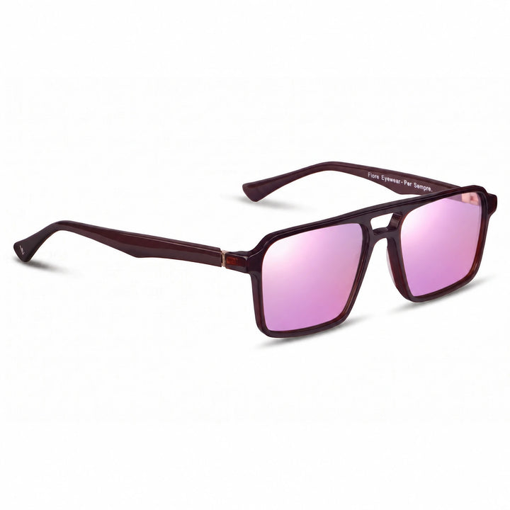 Lentes de sol Fiore 1039 Brown cristal Espejado Rosado polarizado vista tres cuartos unisex #color_espejado-rosado
