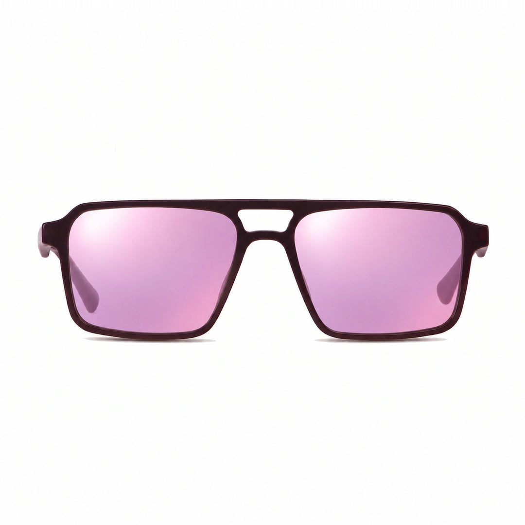 Lentes de sol Fiore 1039 Brown cristal Espejado Rosado polarizado vista frontal unisex #color_espejado-rosado #foto_frontal