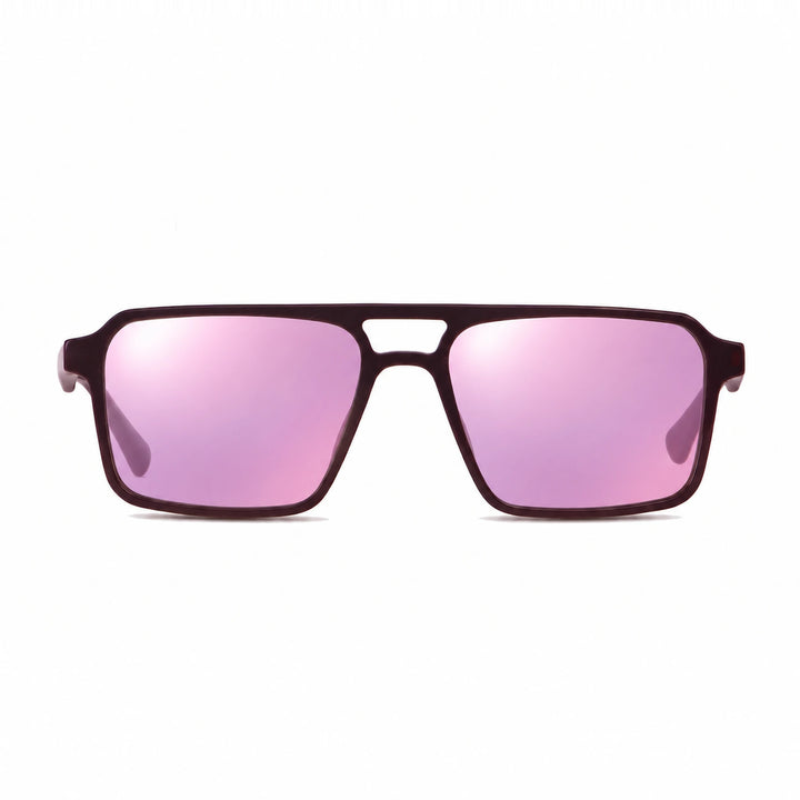 Lentes de sol Fiore 1039 Brown cristal Espejado Rosado polarizado vista frontal unisex #color_espejado-rosado #foto_frontal