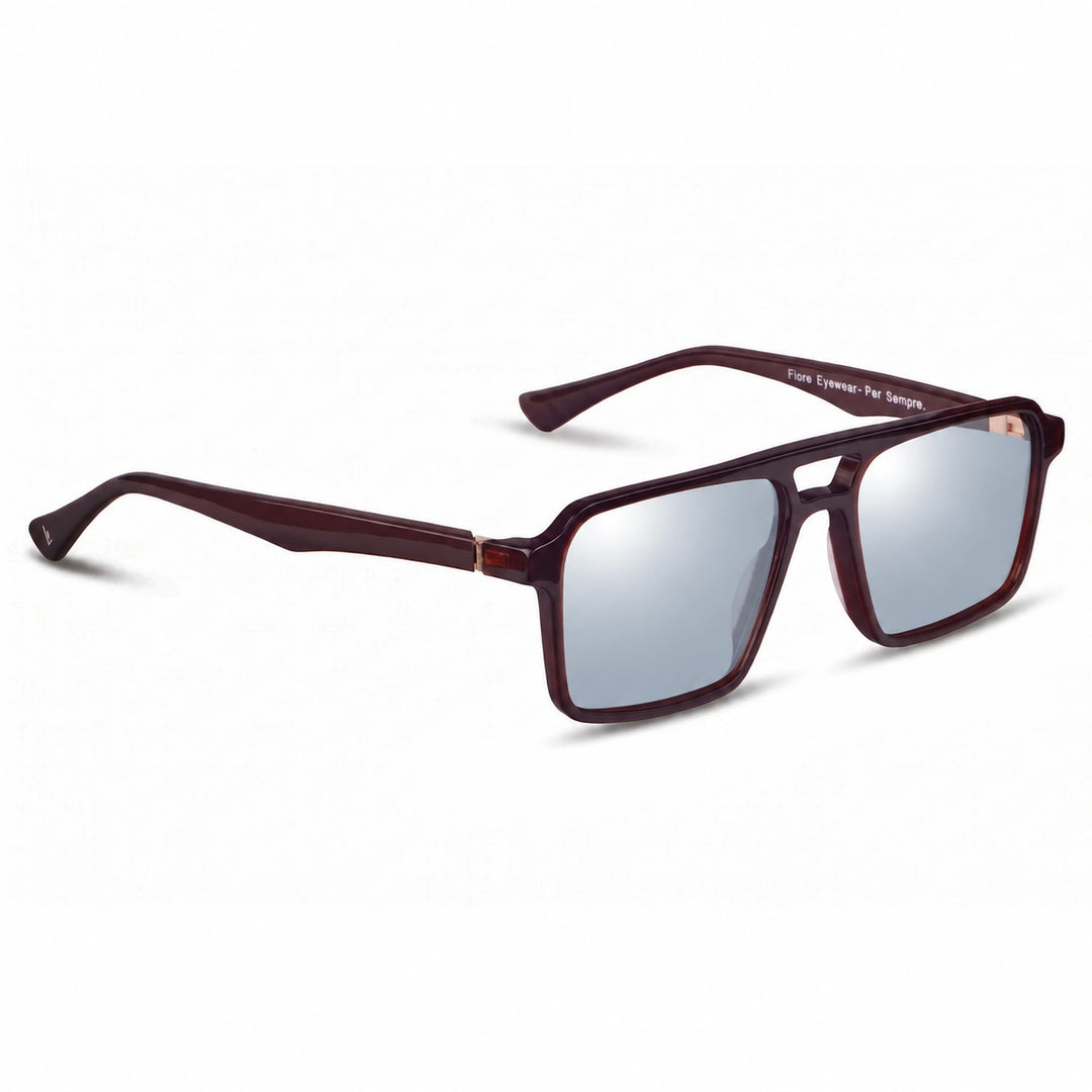 Lentes de sol Fiore 1039 Brown cristal Espejado Silver polarizado vista tres cuartos unisex #color_espejado-silver